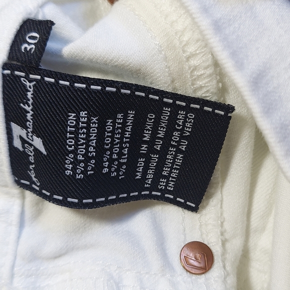 7 For All Mankind White Ankle Cropped Jeans - Picture 8 of 11